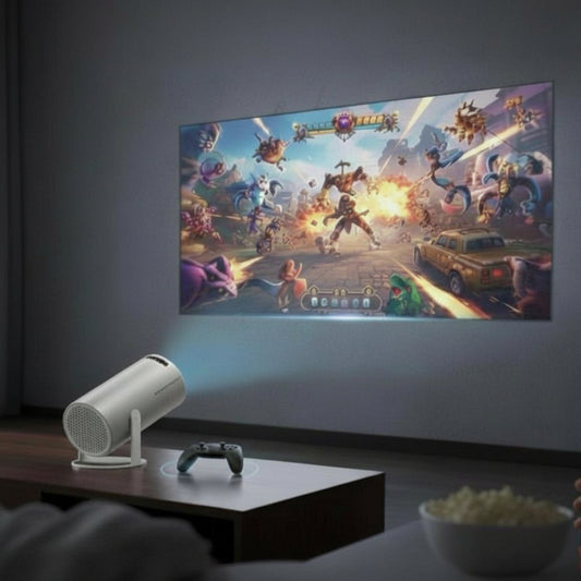 XBJ Portable Smart Mini Projector – Android 11 OS, 5G Wifi, 1080P FHD, 180° Rotatable Mount, Auto Keystone Correction, Global Voltage Support | Works with Phones, Laptops, TV Sticks | Best Christmas Gift for Movies, Gaming & Presentations