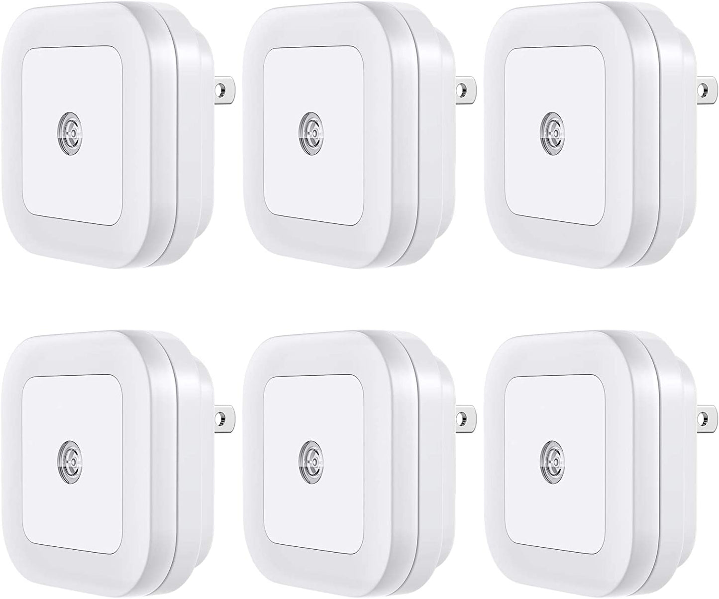 'Lyra' LED Night Light, Plug-In [6 Pack] Super Smart Dusk to Dawn Sensor, Night Lights Suitable for Bedroom, Bathroom, Toilet, Stairs, Kitchen, Hallway, Kids, Compact Nightlight, Cool White